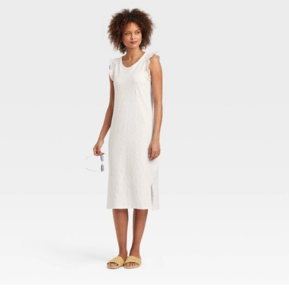 Women's Ruffle Tank Dress - Universal Thread™ white. Size XS, Small & XL. #167